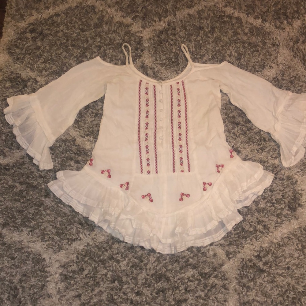 Free people bell sleeve ruffle blouse/dress
